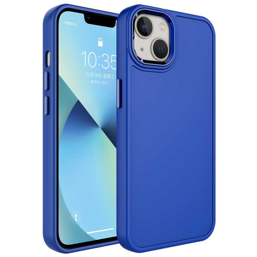 Apple iPhone 14 Uyumlu Kılıf Metal Çerçeve ve Buton Tasarımlı Sert Zore Botox Kapak