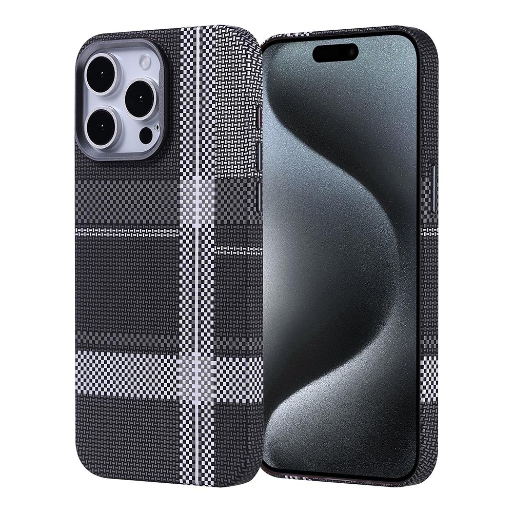 Apple iPhone 15 Pro Max Uyumlu Kılıf M-safe Şarj Özellikli Karbon Fiber Görünümlü Zore Nekst Kapak