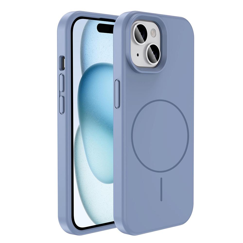 Apple iPhone 15 Uyumlu Kılıf M-safe Şarj Özellikli Sıvı Teknolojili Silinebilir Sert Zore Kivi Kapak