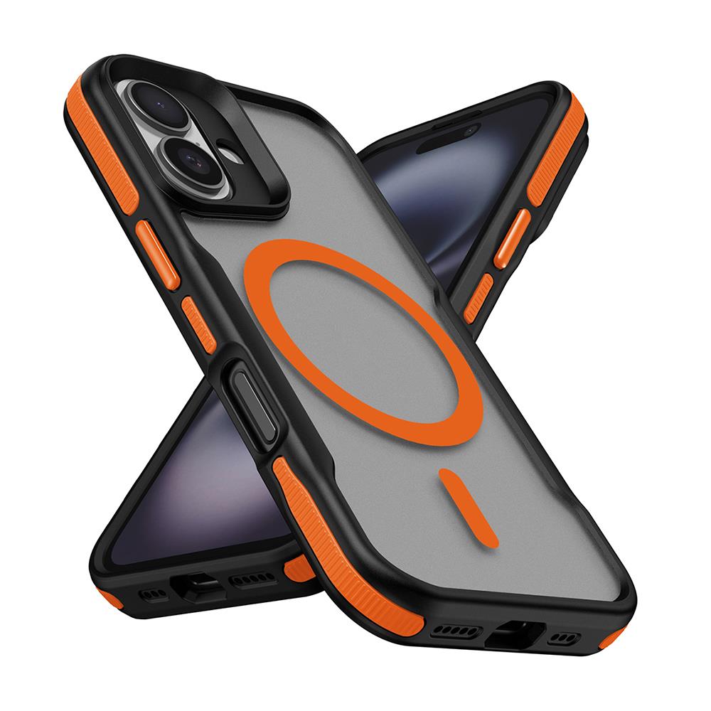 Apple iPhone 16 Plus Uyumlu Kılıf M-safe Şarj Özellikli Renkli Kenar Airbag Şeritli Zore Lamer Kapak