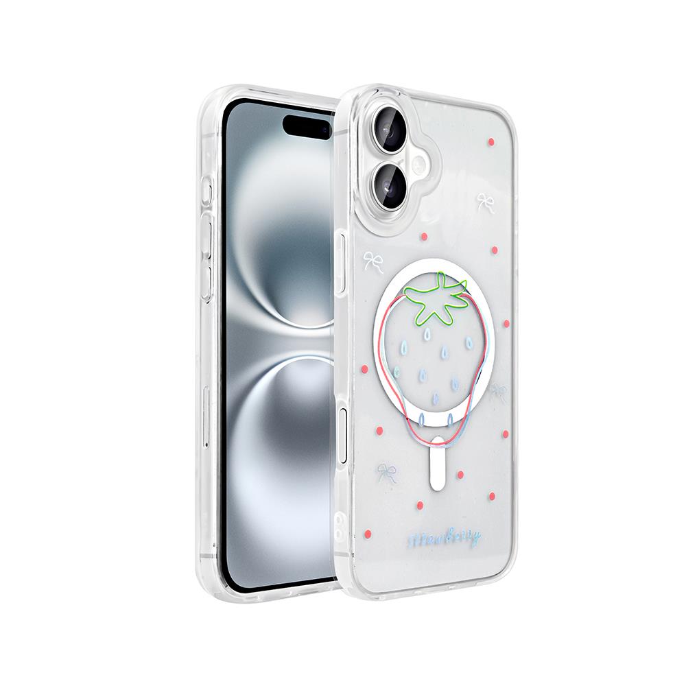 Apple iPhone 16 Plus Uyumlu Kılıf M-Safe Şarj Özellikli Şeffaf Zore Folk Sert Kapak