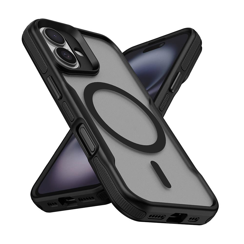 Apple iPhone 16 Plus Uyumlu Kılıf M-safe Şarj Özellikli Renkli Kenar Airbag Şeritli Zore Lamer Kapak