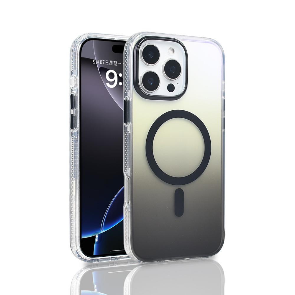 Apple iPhone 16 Pro Max Kılıf M-safe Şarj Özellikli Transparan Renk Geçişli Zore Toros Kapak
