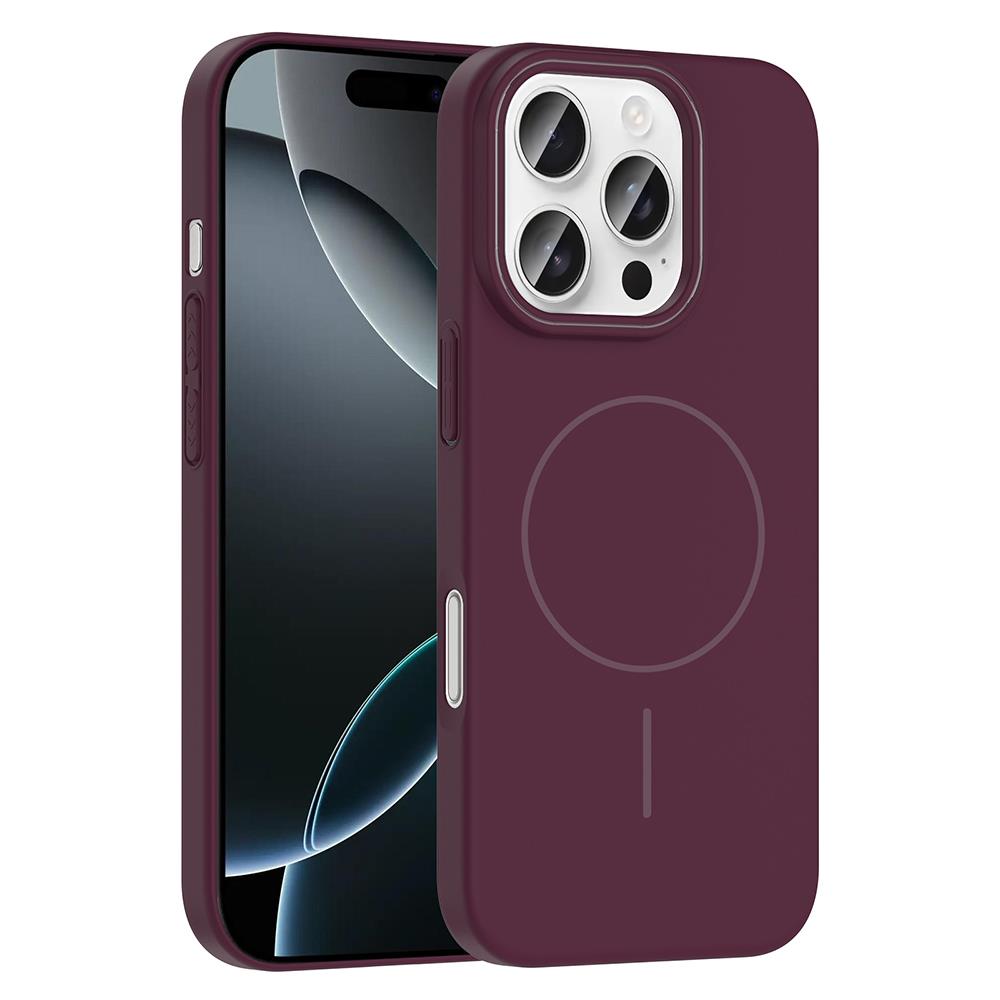 Apple iPhone 16 Pro Max Uyumlu Kılıf M-safe Şarj Özellikli Zore Ruby Sert Kapak