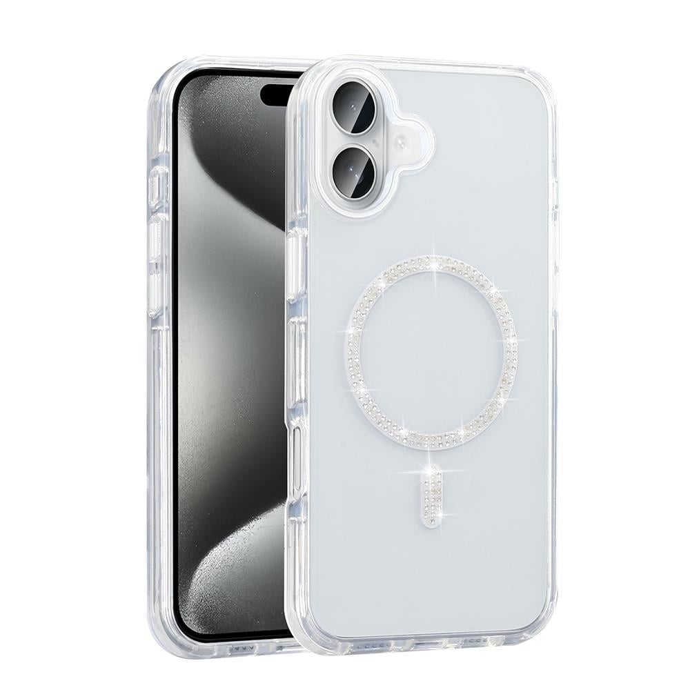 Apple iPhone 16 Pro Max Uyumlu Kılıf Taşlı Tasarım M-safe Şarj Özellikli Zore Koment Silikon Kapak