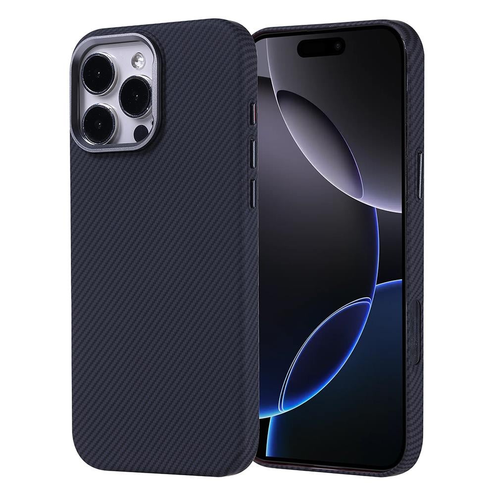 Apple iPhone 16 Pro Uyumlu Kılıf M-safe Şarj Özellikli Karbon Fiber Görünümlü Zore Nekst Kapak