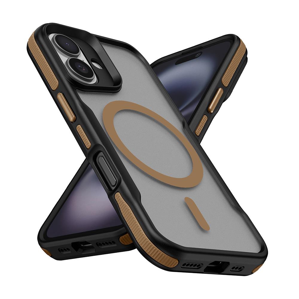 Apple iPhone 16 Uyumlu Kılıf M-safe Şarj Özellikli Renkli Kenar Airbag Şeritli Zore Lamer Kapak