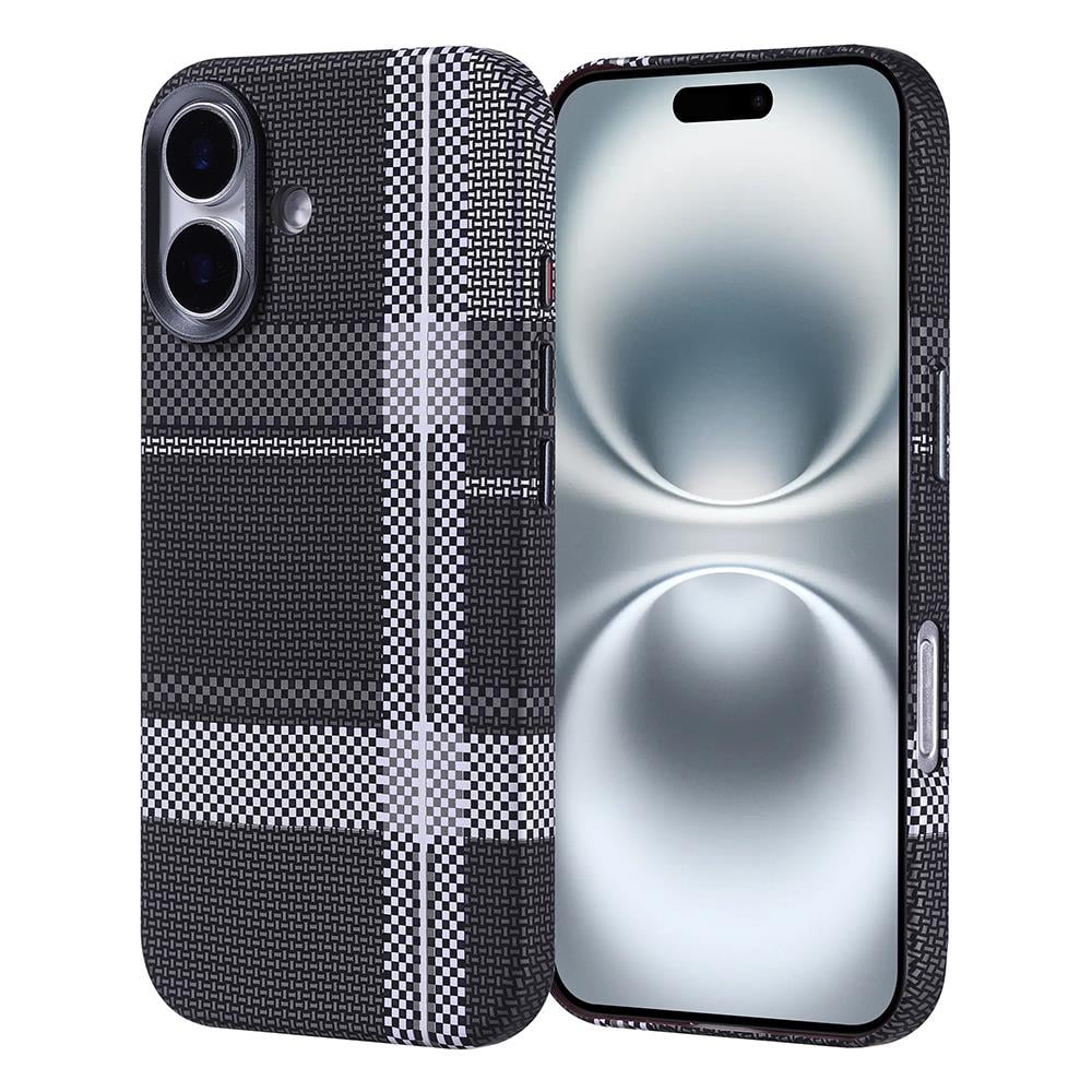 Apple iPhone 16 Uyumlu Kılıf M-safe Şarj Özellikli Karbon Fiber Görünümlü Zore Nekst Kapak