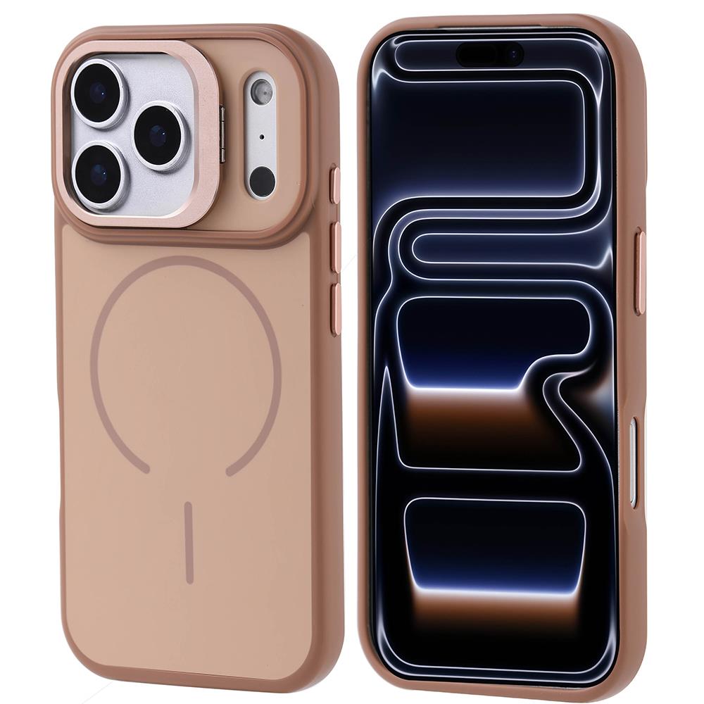 Apple iPhone 17 Pro Kılıf M-safe Şarj Özellikli Kamera Standlı Zore Notron Kapak