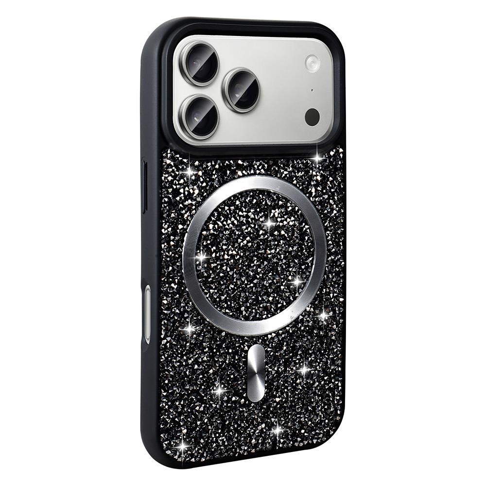 Apple iPhone 17 Pro Max Kılıf Pırlanta Tasarımlı M-safe Şarj Özellikli Zore Mozaik Silikon Kapak