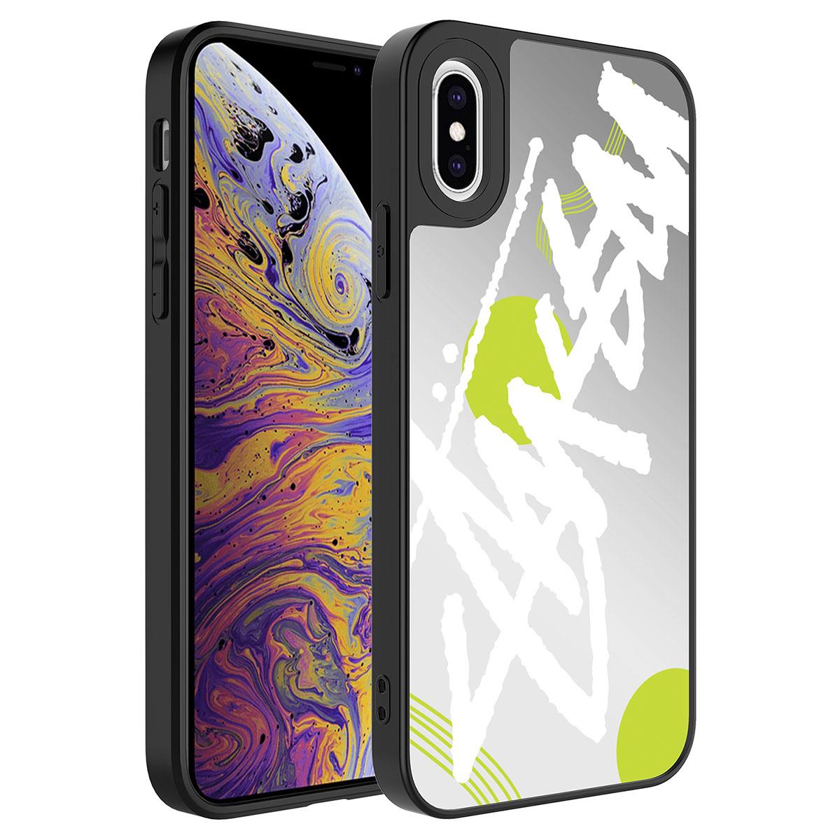 Apple iPhone X Uyumlu Kılıf Aynalı Desenli Kamera Korumalı Parlak Zore Mirror Kapak