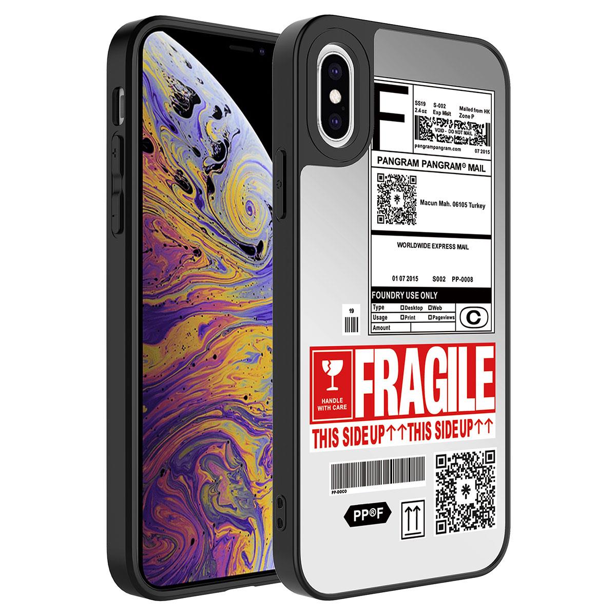 Apple iPhone X Uyumlu Kılıf Aynalı Desenli Kamera Korumalı Parlak Zore Mirror Kapak