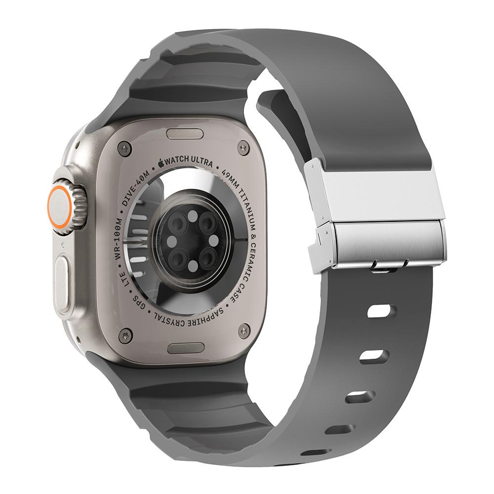 Apple Watch 10 46mm Zore KRD-145 Metal Tokalı Silikon Kordon