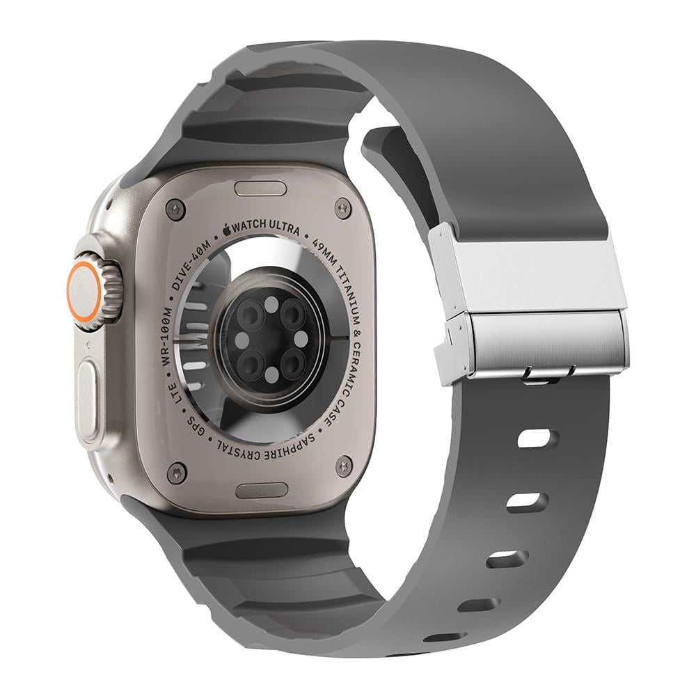 Apple Watch 7 45mm Zore KRD-145 Metal Tokalı Silikon Kordon