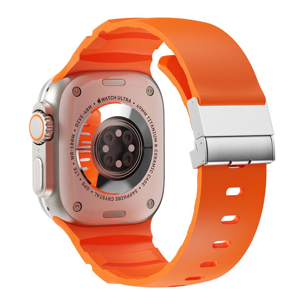 Apple Watch Ultra 49mm Zore KRD-145 Metal Tokalı Silikon Kordon