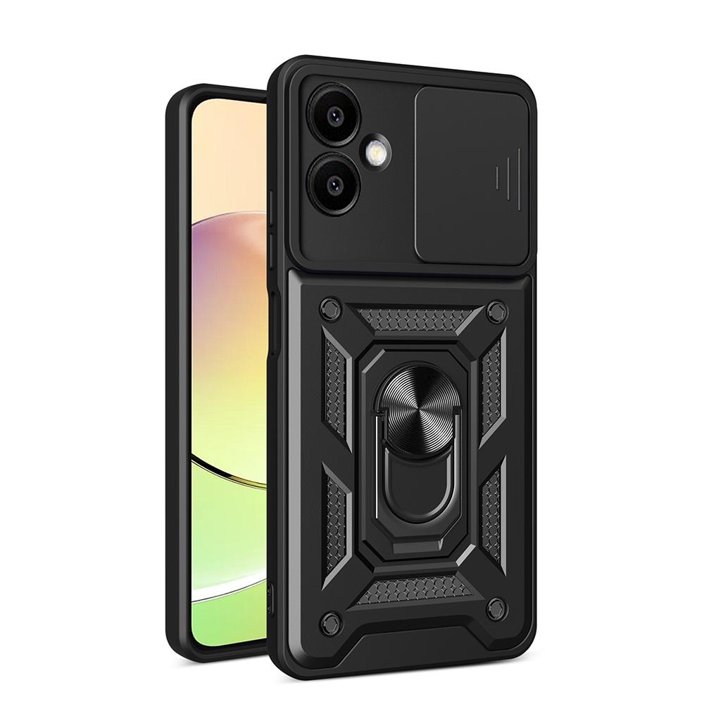 Galaxy A06 Uyumlu Kılıf Magnetik Standlı Kamera Korumalı Zore Sürgülü Vega Kapak