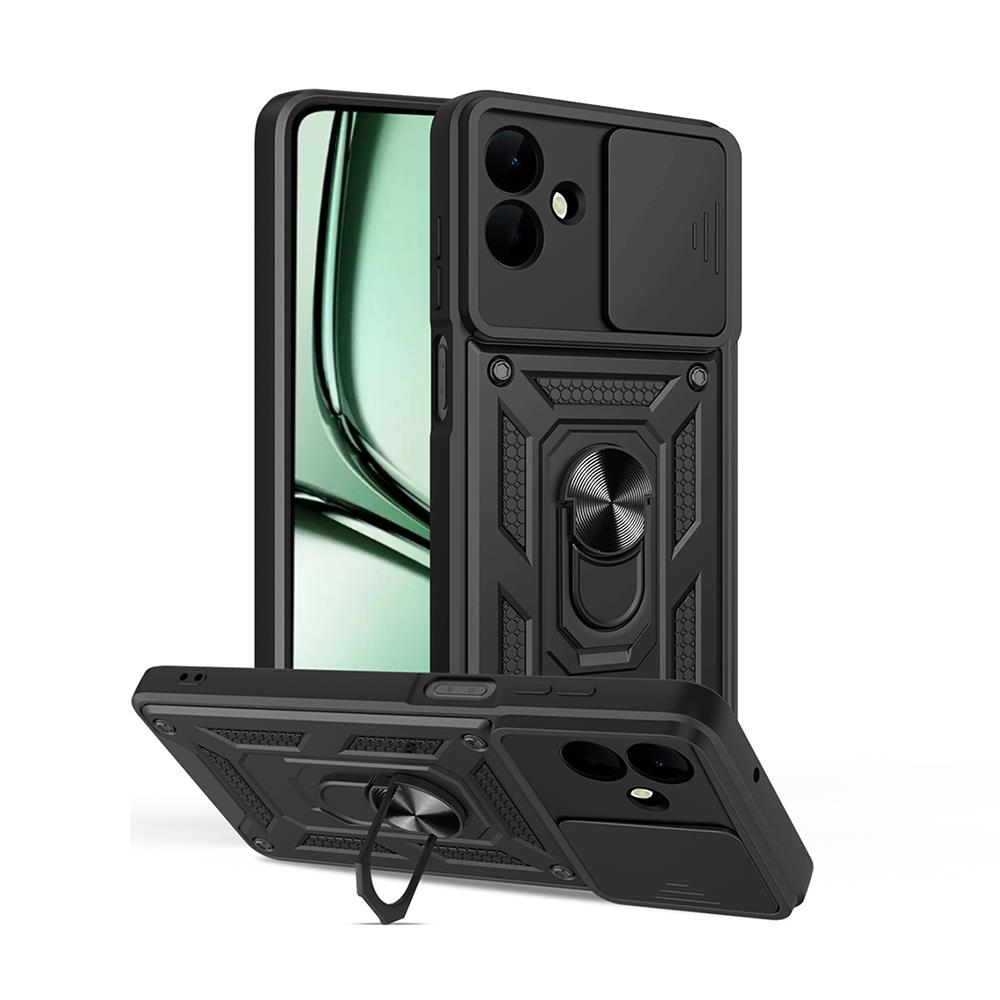 Galaxy A07 Uyumlu Kılıf Magnetik Standlı Kamera Korumalı Zore Sürgülü Vega Kapak