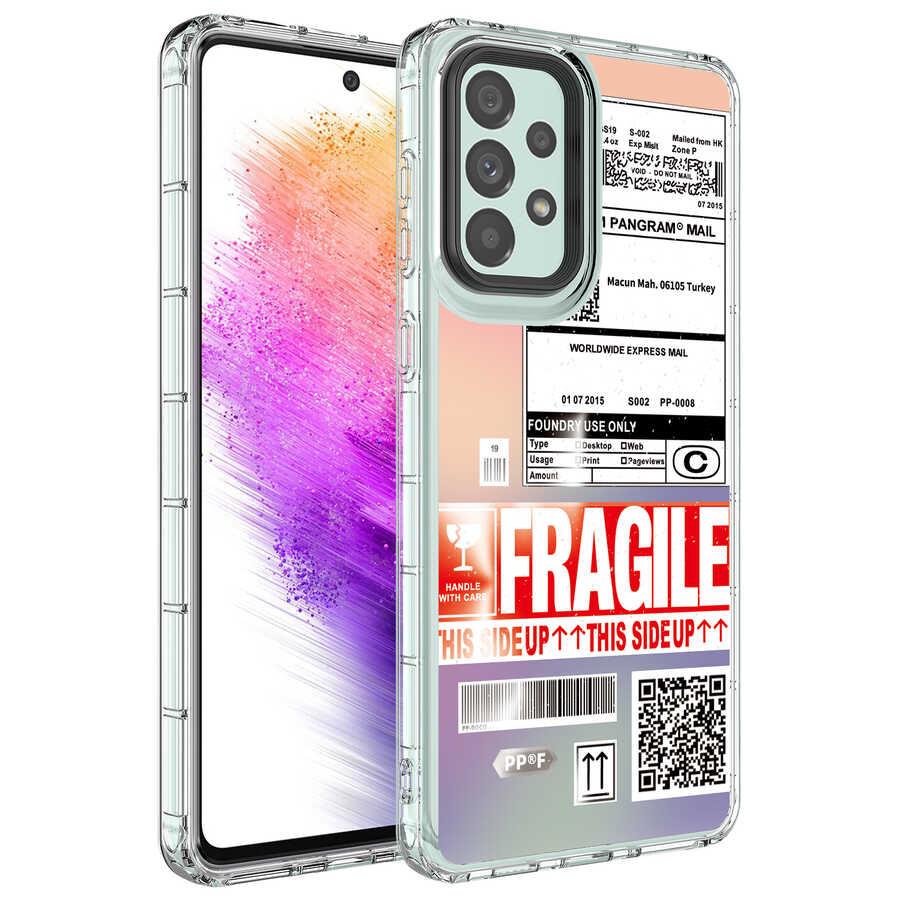 Galaxy A13 4G Uyumlu Kılıf Kamera Korumalı Renkli Desenli Sert Silikon Zore Korn Kapak