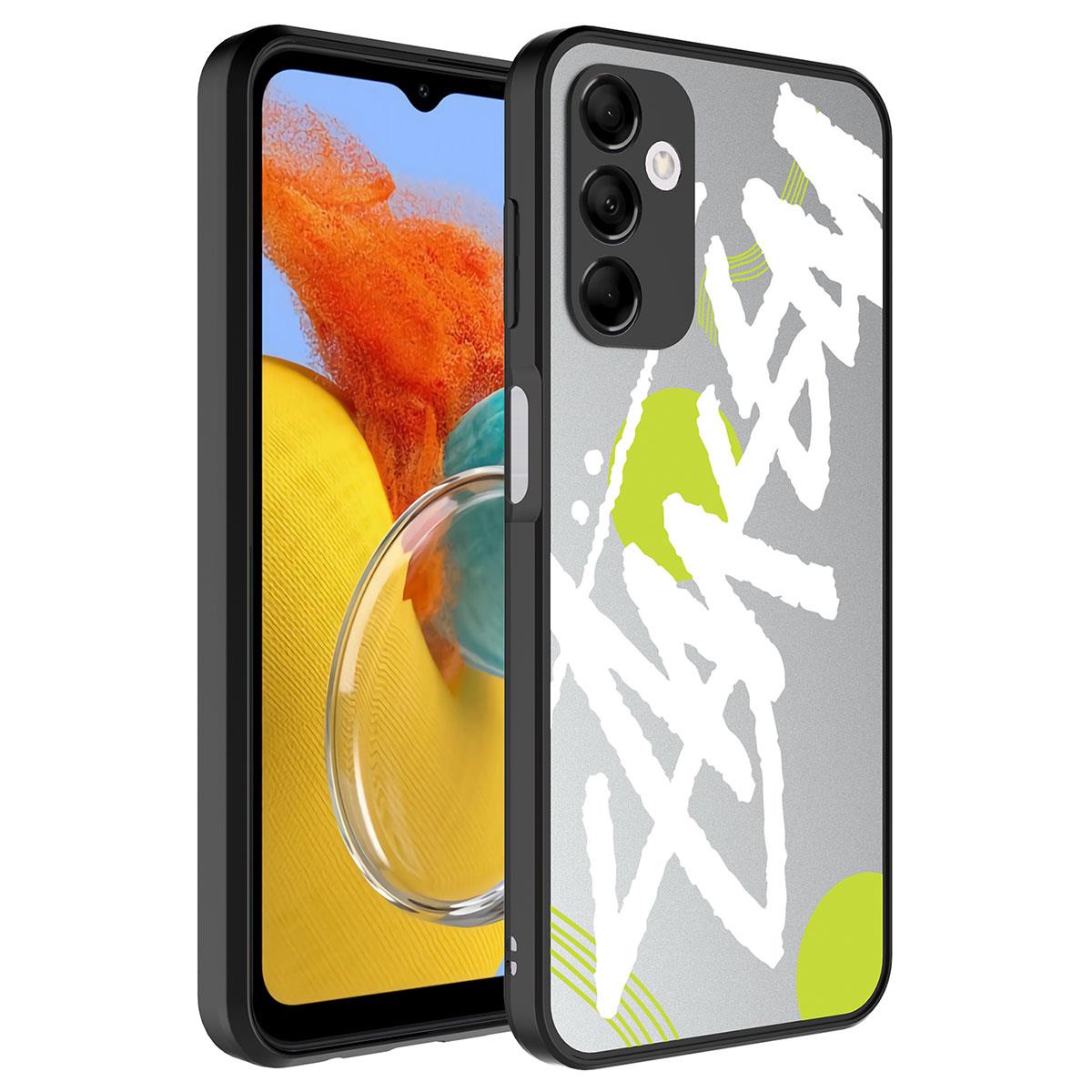 Galaxy M14 Uyumlu Kılıf Aynalı Desenli Kamera Korumalı Parlak Zore Mirror Kapak