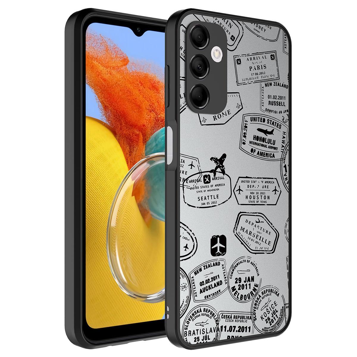 Galaxy M14 Uyumlu Kılıf Aynalı Desenli Kamera Korumalı Parlak Zore Mirror Kapak