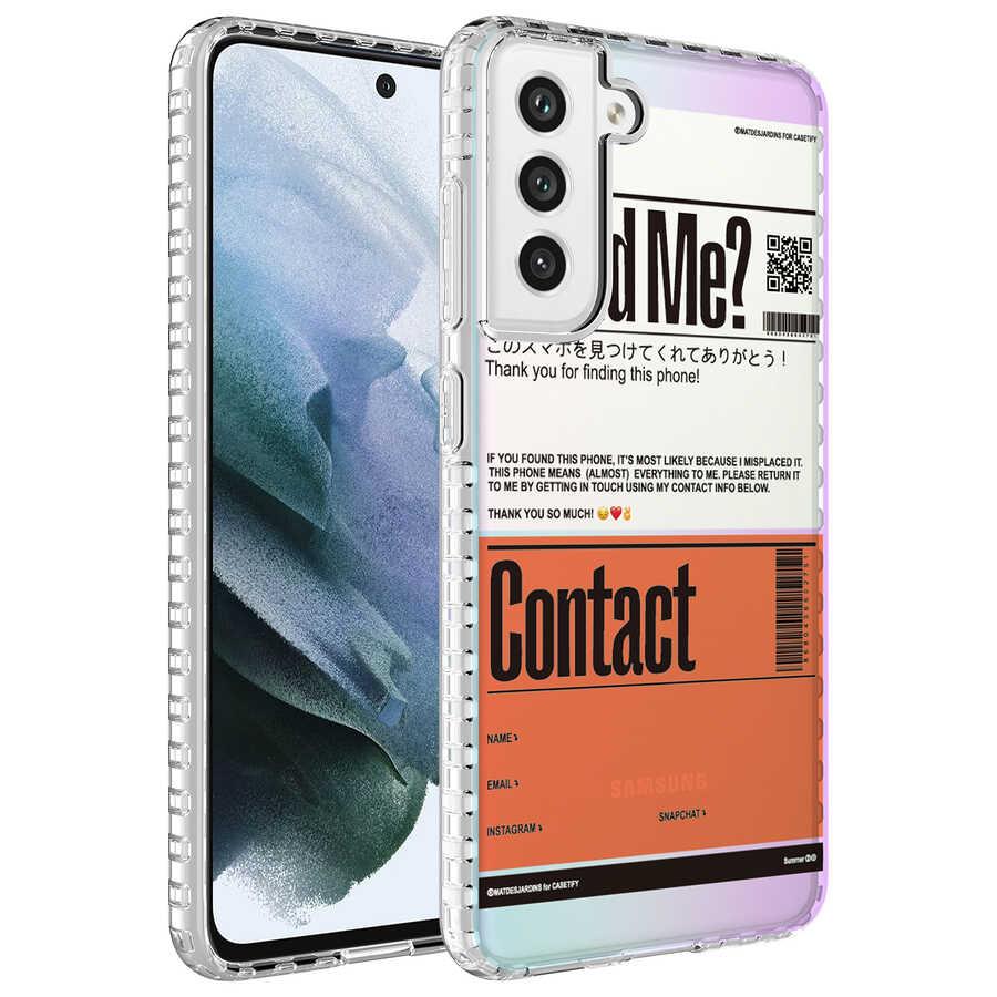Galaxy S21 FE Uyumlu Kılıf Airbag Kenarlı Renkli Desenli Silikon Zore Elegans Kapak