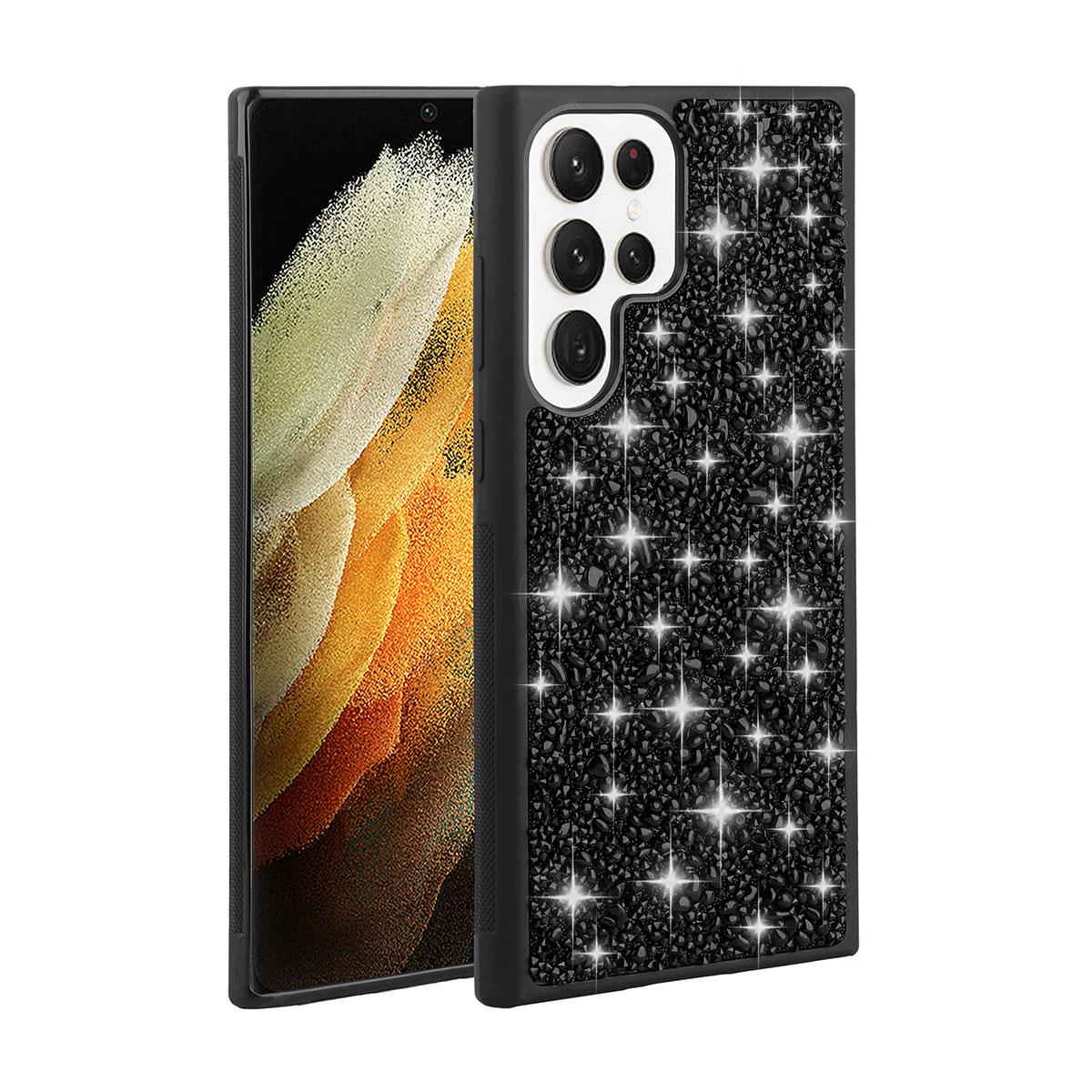 Galaxy S23 Ultra Uyumlu Kılıf Parlak Taşlı Tasarım Zore Linea Kapak