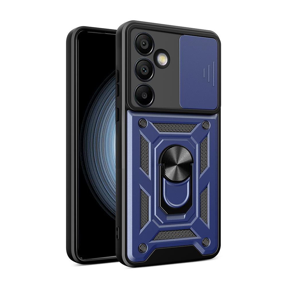 Galaxy S24 FE Uyumlu Kılıf Magnetik Standlı Kamera Korumalı Zore Sürgülü Vega Kapak