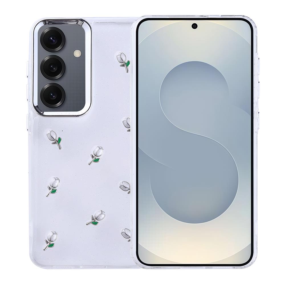 Galaxy S24 Uyumlu Kılıf Airbag Tasarımlı Simli Şeffaf Zore Kutup Kapak