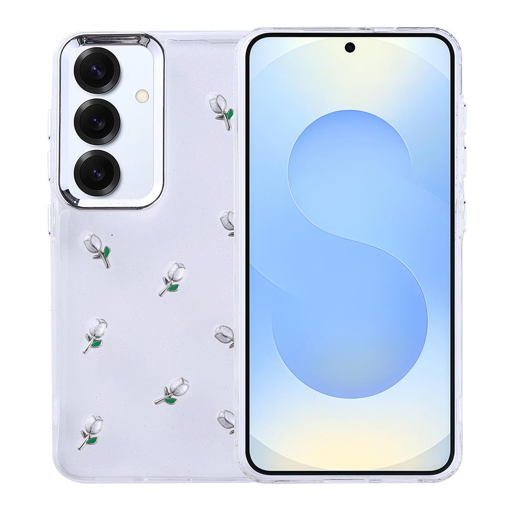 Galaxy S25 Plus Uyumlu Kılıf Airbag Tasarımlı Simli Şeffaf Zore Kutup Kapak
