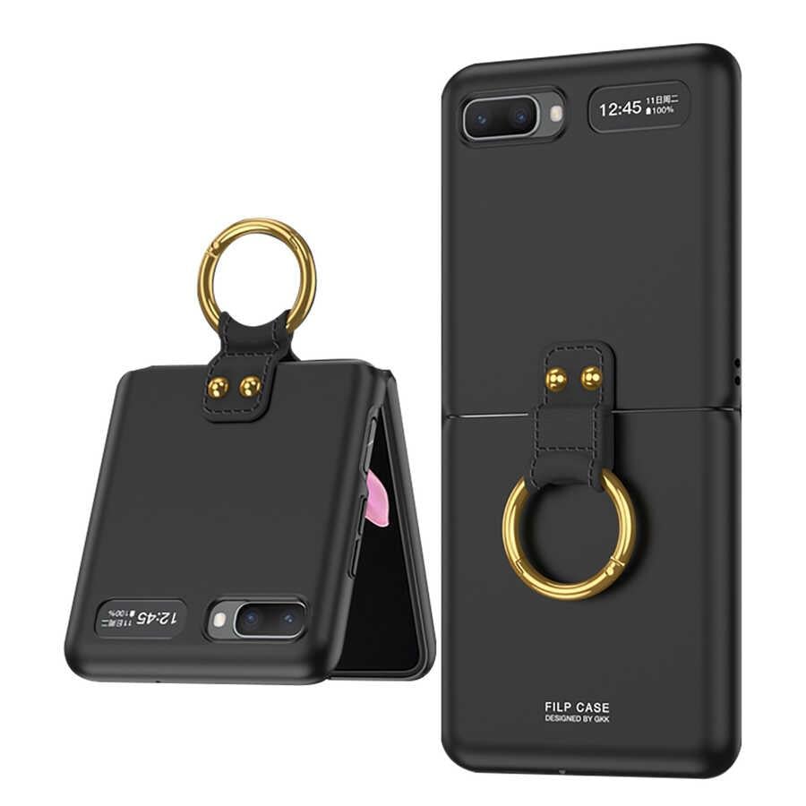 Galaxy Z Flip Uyumlu Kılıf Zore Flip Ring Kıpta Kapak