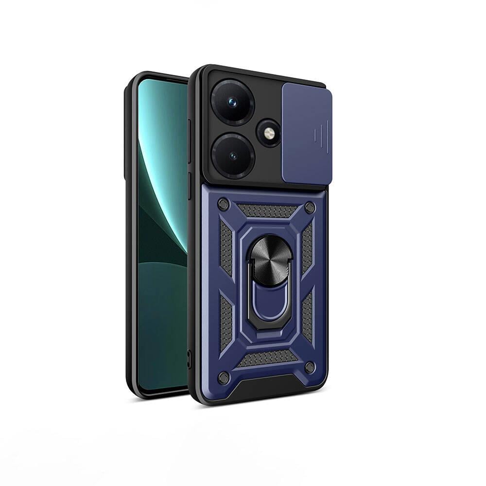 İnfinix Hot 30i Uyumlu Kılıf Magnetik Standlı Kamera Korumalı Zore Sürgülü Vega Kapak