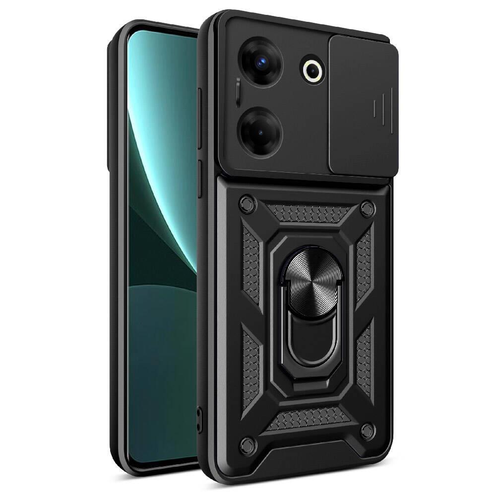 Tecno Camon 20 Pro 4G Uyumlu Kılıf Magnetik Standlı Kamera Korumalı Zore Sürgülü Vega Kapak