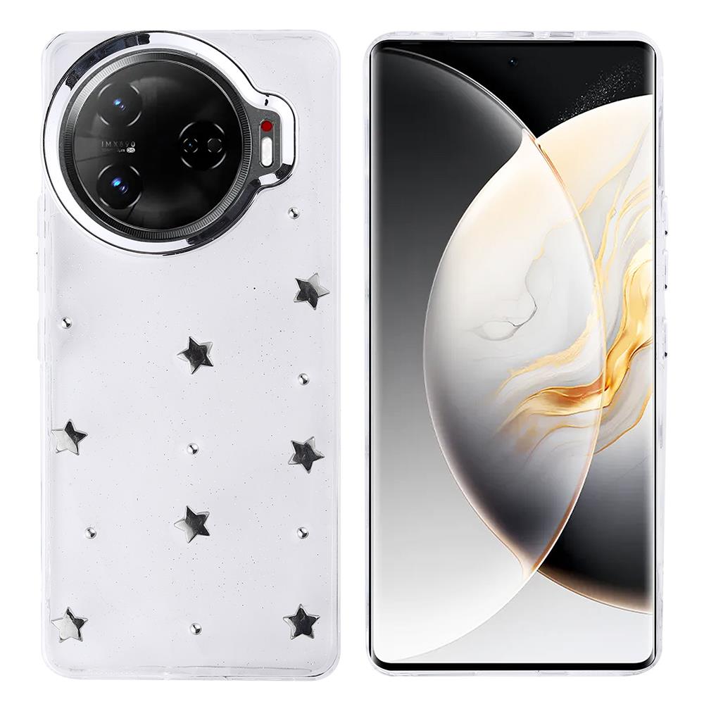 Tecno Camon 30 Pro 5G Uyumlu Kılıf Airbag Tasarımlı Simli Şeffaf Zore Kutup Kapak