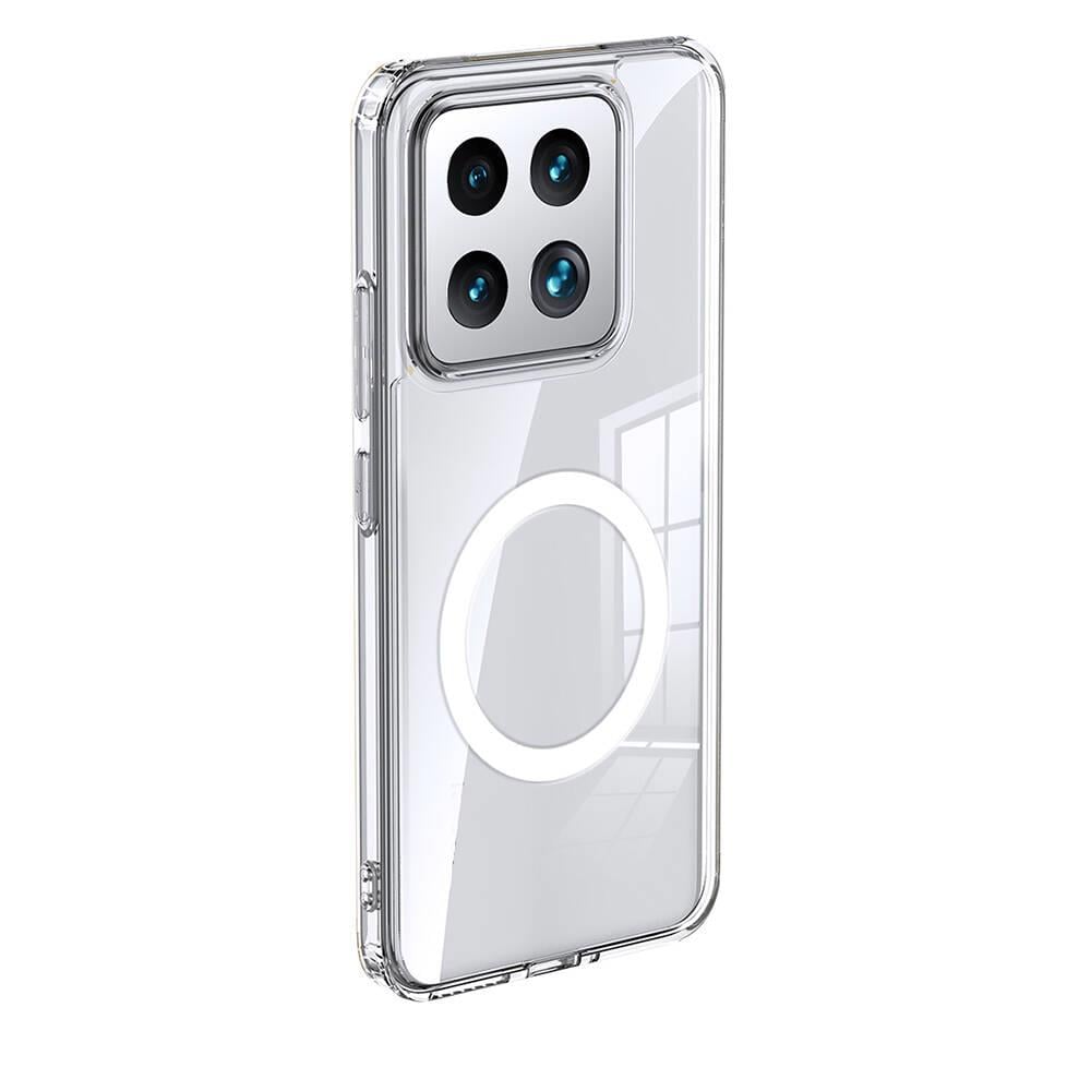 Xiaomi Mi 14 Uyumlu Kılıf Sert PC Arka Yüzey Wireless Şarj Özellikli Zore Flet M-safe Kapak