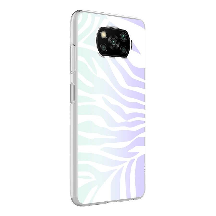 Xiaomi Poco X3 Uyumlu Kılıf Zore M-Blue Desenli Kapak