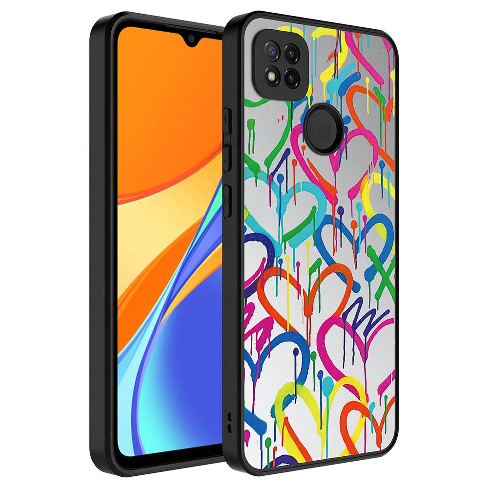 Xiaomi Redmi 10A Uyumlu Kılıf Aynalı Desenli Kamera Korumalı Parlak Zore Mirror Kapak