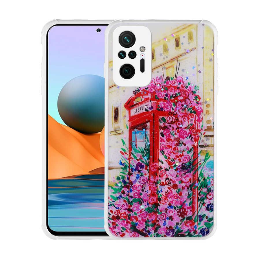 Xiaomi Redmi Note 10 Pro Uyumlu Kılıf Simli Desenli Kamera Korumalı Parlak Zore Popy Kapak