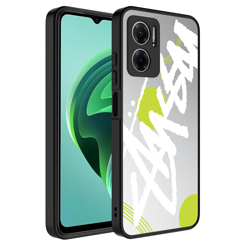 Xiaomi Redmi Note 11E Uyumlu Kılıf Aynalı Desenli Kamera Korumalı Parlak Zore Mirror Kapak