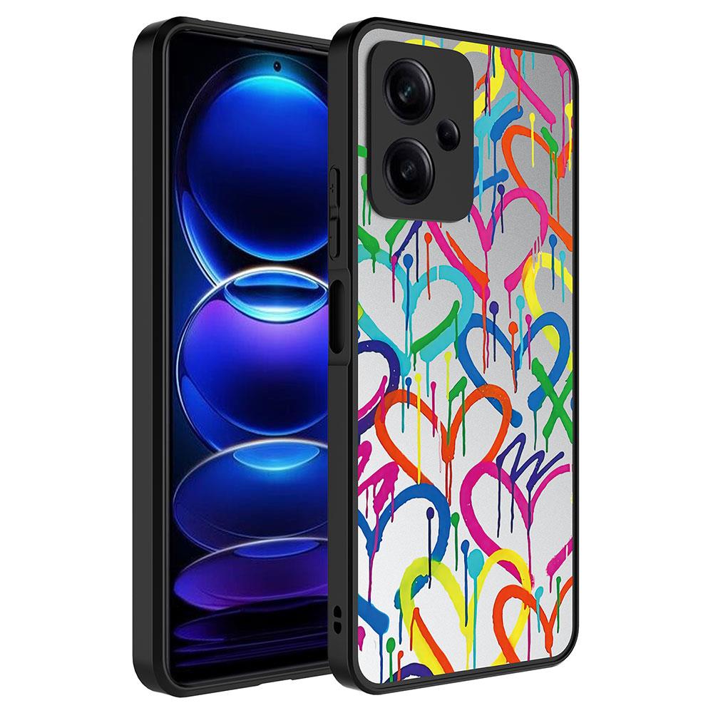 Xiaomi Redmi Note 12 5G Uyumlu Kılıf Aynalı Desenli Kamera Korumalı Parlak Zore Mirror Kapak