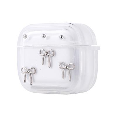 Apple Airpods 3. Nesil Zore Airbag 44 Airbag Tasarımlı Simli Şeffaf Kutup Uyumlu Kılıf