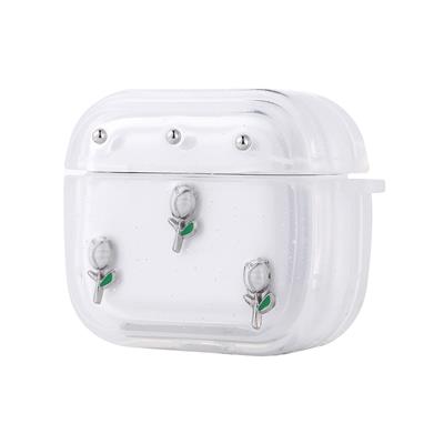 Apple Airpods 3. Nesil Zore Airbag 44 Airbag Tasarımlı Simli Şeffaf Kutup Uyumlu Kılıf