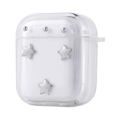 Apple Airpods Zore Airbag 44 Airbag Tasarımlı Simli Şeffaf Kutup Uyumlu Kılıf