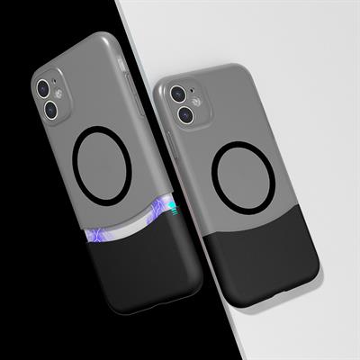 Apple iPhone 11 Uyumlu Kılıf M-Safe Şarj Özellikli Mıknatıslı Zore Duble Kapak