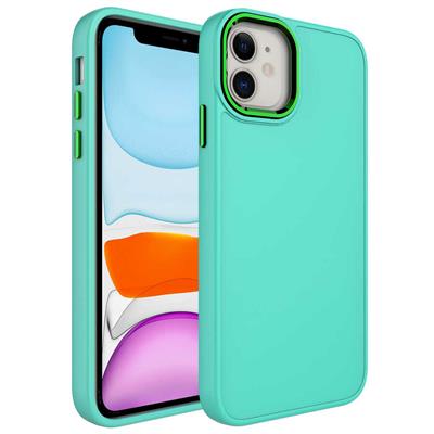 Apple iPhone 11 Uyumlu Kılıf Metal Çerçeve ve Buton Tasarımlı Silikon Zore Luna Kapak
