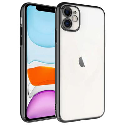 Apple iPhone 11 Uyumlu Kılıf Sert PC Renkli Çerçeveli Zore Riksos Kapak