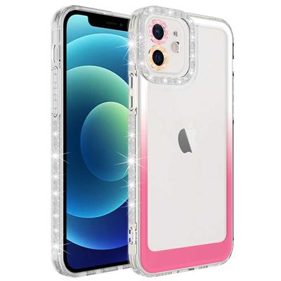 Apple iPhone 11 Uyumlu Kılıf Simli ve Renk Geçiş Tasarımlı Lens Korumalı Zore Park Kapak