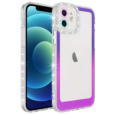 Apple iPhone 11 Uyumlu Kılıf Simli ve Renk Geçiş Tasarımlı Lens Korumalı Zore Park Kapak