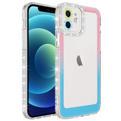Apple iPhone 11 Uyumlu Kılıf Simli ve Renk Geçiş Tasarımlı Lens Korumalı Zore Park Kapak