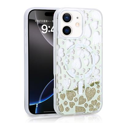 Apple iPhone 11 Uyumlu Kılıf Sıvılı Simli Baskılı Şeffaf Arka Yüzey Zore Mossa Silikon Kapak
