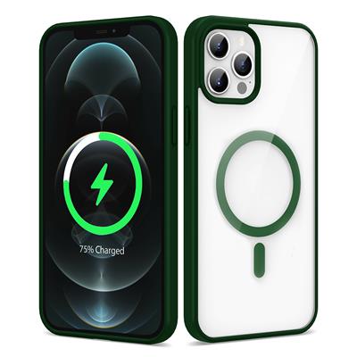 Apple iPhone 12 Pro Max Uyumlu Kılıf M-safe Wireless Şarj Özellikli Silikon Zore Ege Kapak